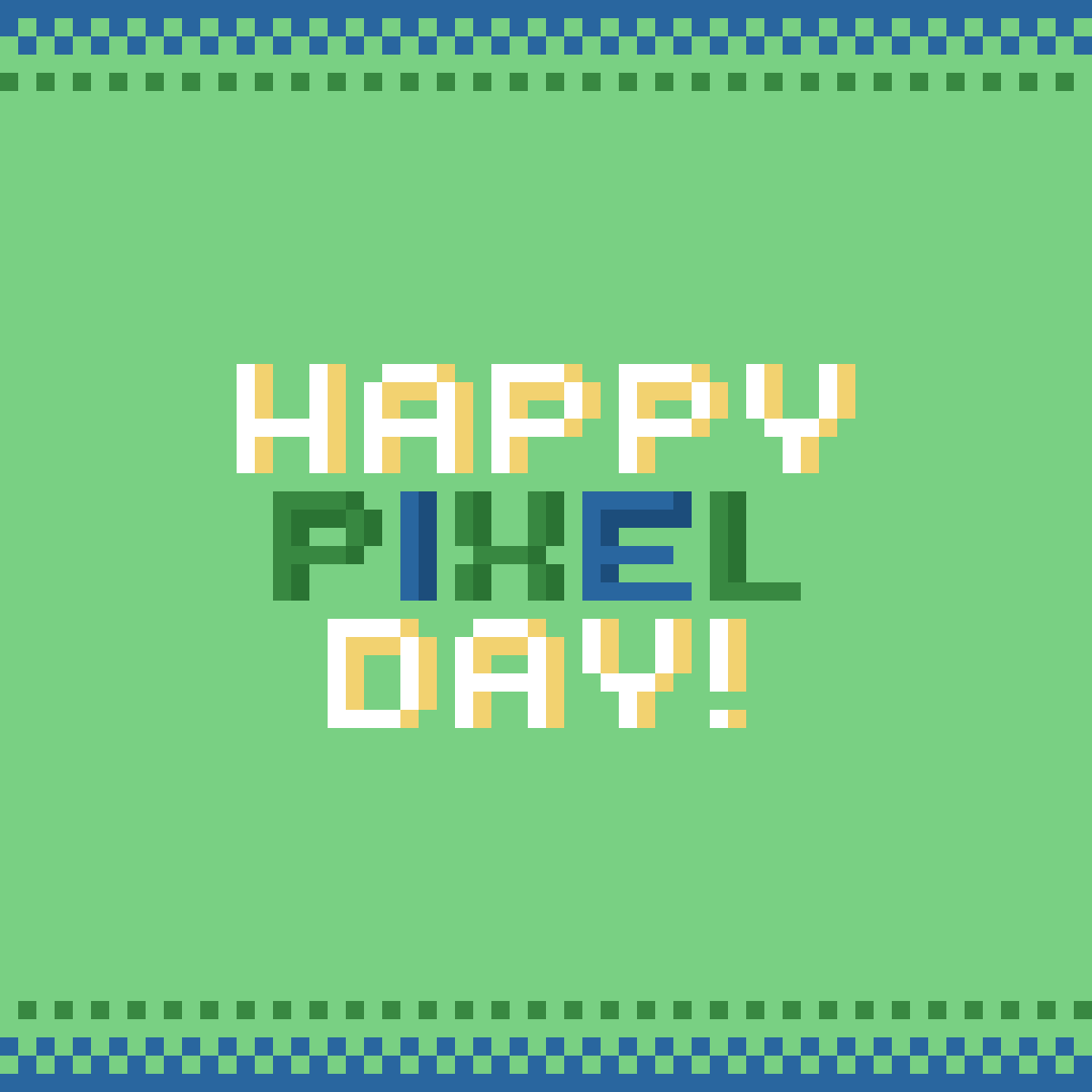 Happy Pixel Day text illustration